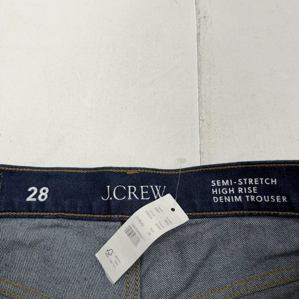J.Crew Wide Leg Jeans Womens 28 Blue Dark Wash High Rise Denim Trouser
